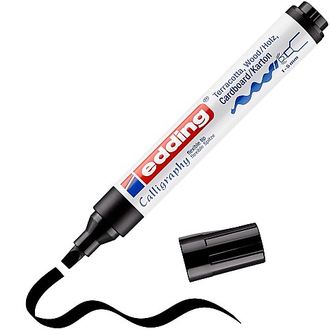 EDDİNG E-1455 KALİGRAFİ KALEMİ 5mm SİYAH - 1
