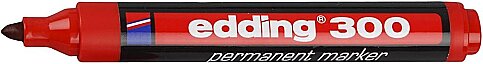 EDDİNG 300 PERMANENT MARKÖR KOLİ KALEMİ YUVARLAK UÇ KIRMIZI - 2
