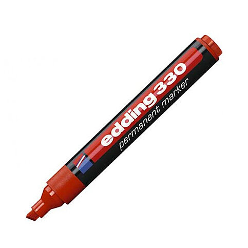 Edding 330 Permanent Markör Koli Kalemi Kesik Uç Kırmızı - 4