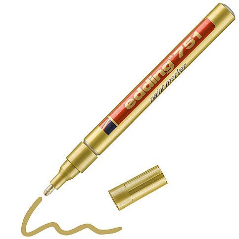 EDDİNG 751 HOBİ SANAT KALEMİ ALTIN (TAM ÖRTÜCÜ MARKÖR) - 1