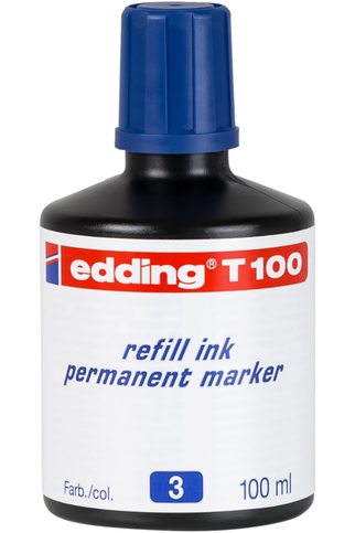 Edding T100 Permanent Markör Mürekkebi Mavi 100Ml - 1