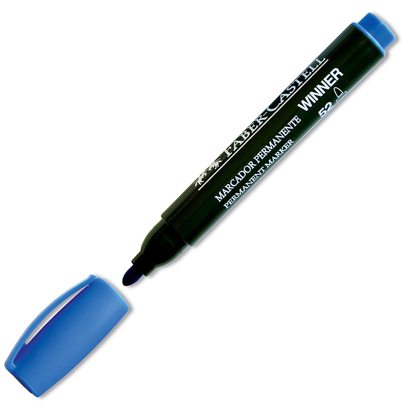 FABER-CASTELL 52 PERMANENT MARKÖR KOLİ KALEMİ YUVARLAK UÇ MAVİ (5040152750)