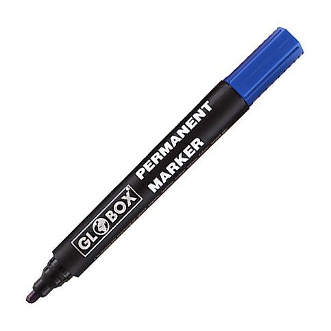 GLOBOX 6770 PERMANENT MARKÖR KOLİ KALEMİ YUVARLAK UÇ MAVİ - 1