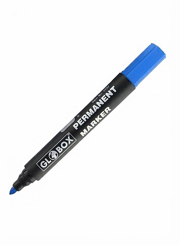 GLOBOX 6770 PERMANENT MARKÖR KOLİ KALEMİ YUVARLAK UÇ MAVİ - 1