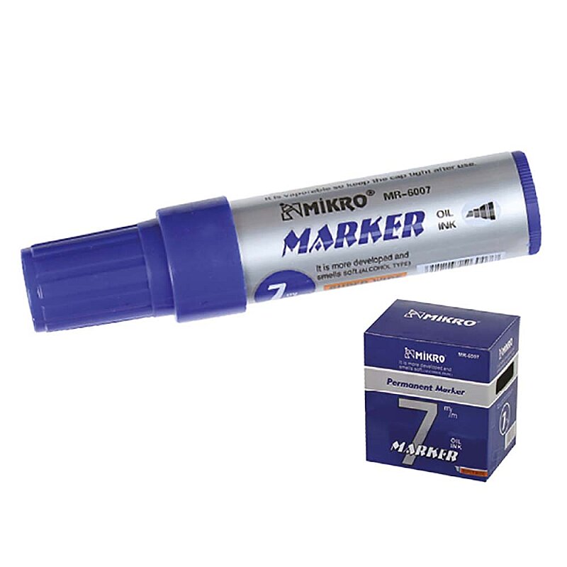 MİKRO MR-6007 JUMBO PERMANENT MARKÖR KOLİ KALEMİ KESİK UÇ 7mm MAVİ (6007M)