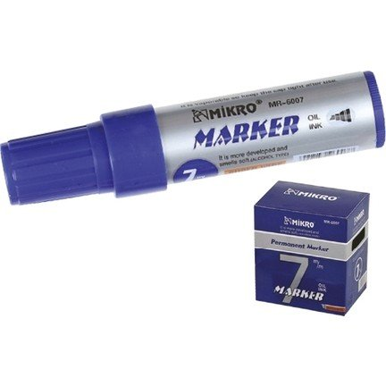Mikro Mr-6007 Jumbo Permanent Markör Koli Kalemi Kesik Uç 7Mm Mavi - 1