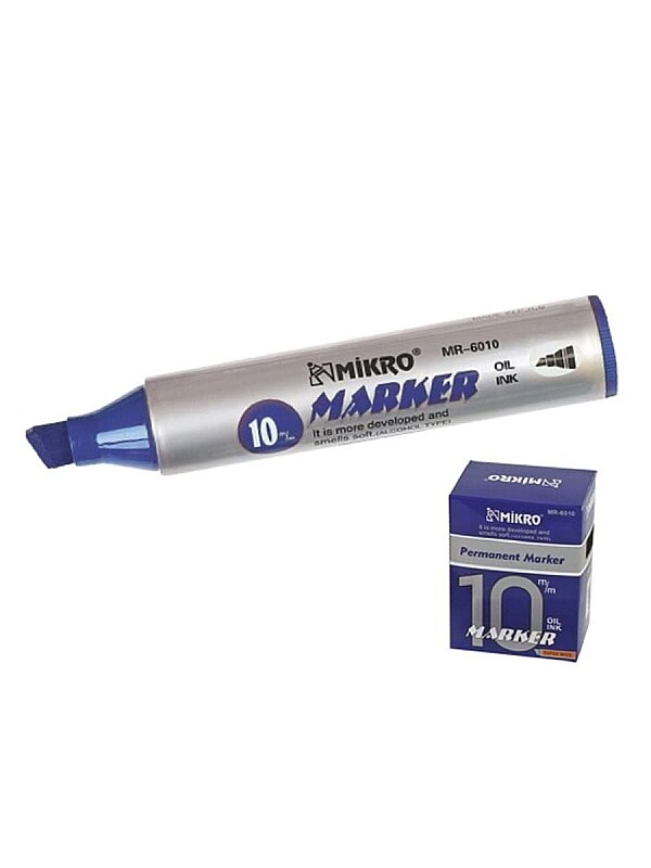 MİKRO MR-6010 JUMBO PERMANENT MARKÖR KOLİ KALEMİ KESİK UÇ 10mm MAVİ (6010M)