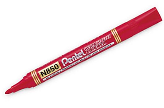 PENTEL N850 PERMANENT MARKÖR KOLİ KALEMİ YUVARLAK UÇ KIRMIZI 12Lİ