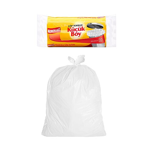 KOROPLAST EKO MİNİ BOY ÇÖP TORBASI 40x50cm BEYAZ - 1