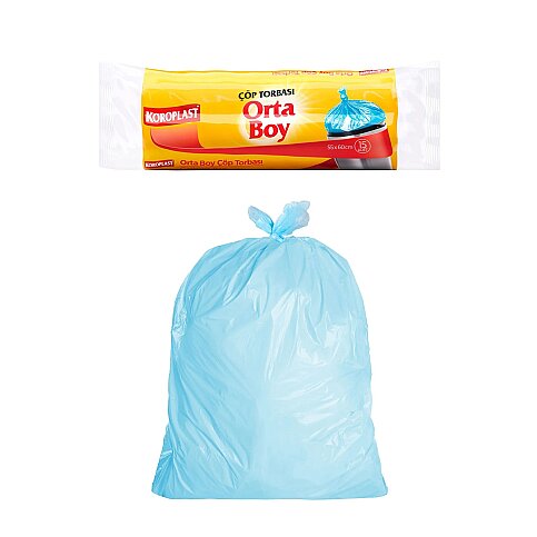 KOROPLAST EKO ORTA BOY ÇÖP TORBASI 55x60cm MAVİ - 1