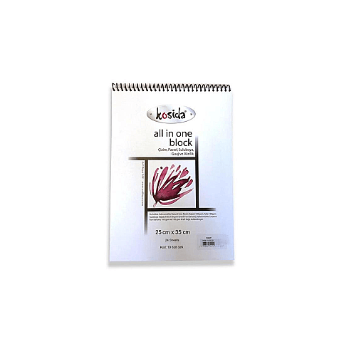 KOSİDA RESİM BLOĞU ALL İN ONE 25x35 24 YAPRAK 190-160-150-130gr (1032K) - 1
