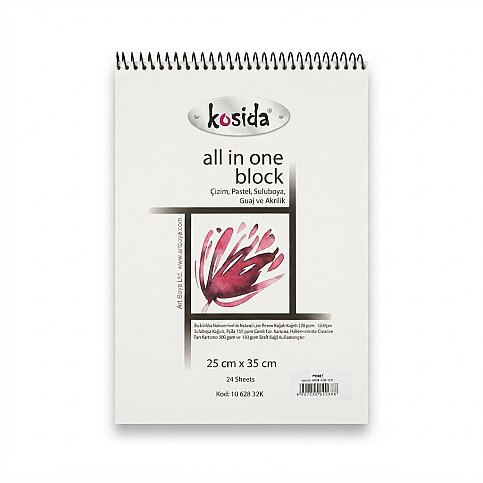 KOSİDA RESİM BLOĞU ALL İN ONE 25x35 24 YAPRAK 190-160-150-130gr (1032K) - 1