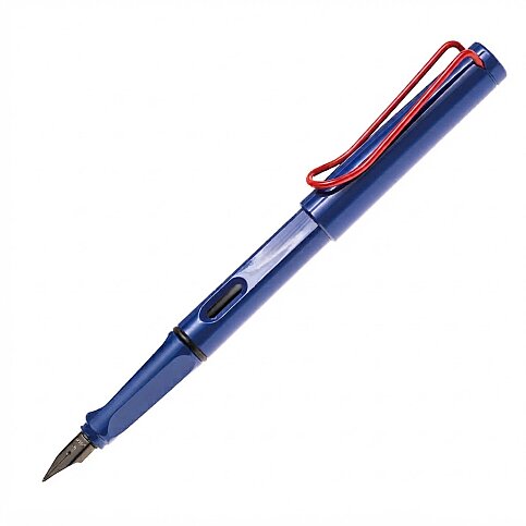 LAMY 14MK-M SAFARİ DOLMA KALEM M UÇ MAVİ (KIRMIZI KLİPS) - 1