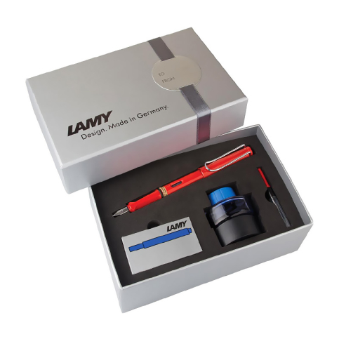 Lamy 16Ds-M Safari Dolma Kalem Seti M Uç Kırmızı - 1