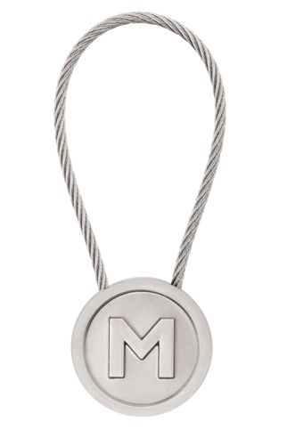 Laton Röyhkea Metal Anahtarlık M Harfi Çinko Alaşım Paslanmaz Çelik Gümüş - 1