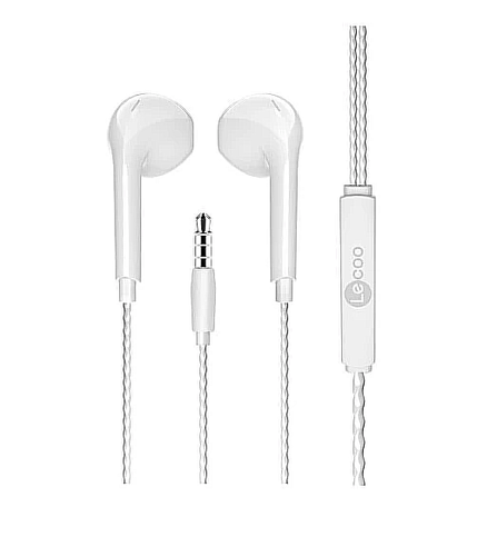 Lecoo Eh104W Kablolu Kulak İçi Mikforonlu Kulaklık 3.5Mm Jack Beyaz - 1