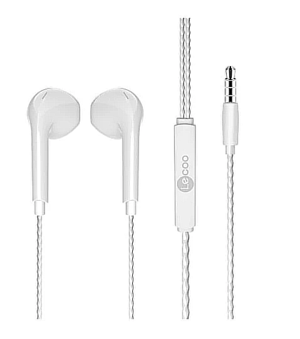 Lecoo Eh104W Kablolu Kulak İçi Mikforonlu Kulaklık 3.5Mm Jack Beyaz - 3