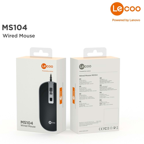 LECOO MS104 KABLOLU MOUSE USB SİYAH - 4