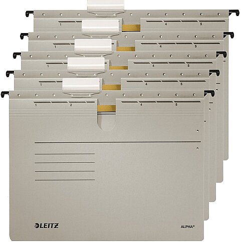 Leitz 1984 Alpha Telli Askılı Dosya Gri 5li - 2