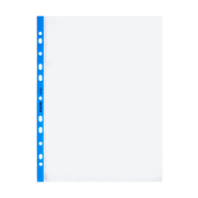 Leitz 4700 Delikli Poşet Dosya A4 Mavi Şeritli 100Lü - LEİTZ