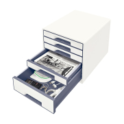 Leitz 5214 Wow 5 Çekmeceli Evrak Rafı Metalik Gri-Beyaz - LEİTZ (1)