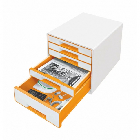 Leitz 5214 Wow 5 Çekmeceli Evrak Rafı Metalik Sarı-Beyaz - 2