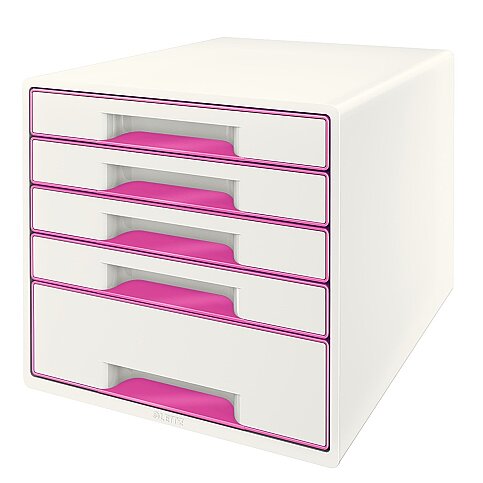 LEİTZ 5214 WOW 5 ÇEKMECELİ EVRAK RAFI METALİK PEMBE-BEYAZ - 1