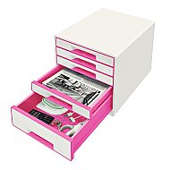 LEİTZ 5214 WOW 5 ÇEKMECELİ EVRAK RAFI METALİK PEMBE-BEYAZ - LEİTZ (1)
