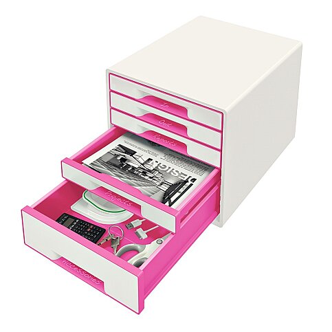 LEİTZ 5214 WOW 5 ÇEKMECELİ EVRAK RAFI METALİK PEMBE-BEYAZ - 2