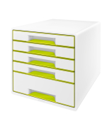 Leitz 5214 Wow 5 Çekmeceli Evrak Rafı Metalik Yeşil-Beyaz - LEİTZ