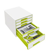 Leitz 5214 Wow 5 Çekmeceli Evrak Rafı Metalik Yeşil-Beyaz - LEİTZ (1)