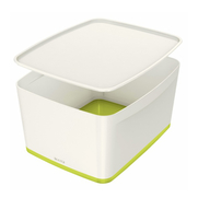 Leitz 5216 Mybox Kapaklı Geniş Saklama Kutusu Yeşil-Beyaz - LEİTZ