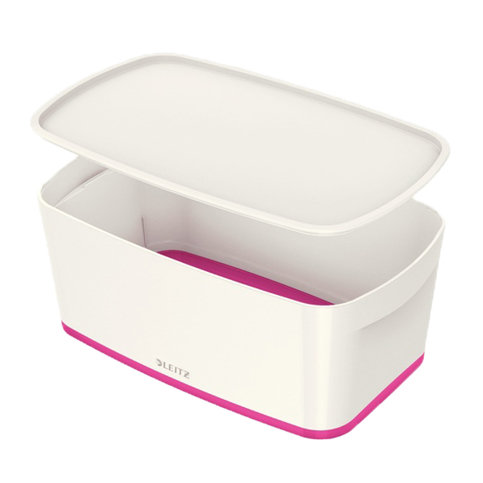 Leitz 5229 Mybox Kapaklı Küçük Boy Saklama Kutusu Pembe-Beyaz - 1