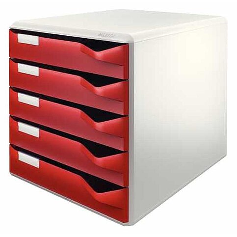Leitz 5280 5 Çekmeceli Evrak Rafı Kırmızı - 2