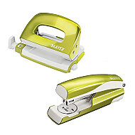 Leitz 5561 Wow Mini Zımba Makinesi+Delgeç Seti Metalik Yeşil - LEİTZ (1)