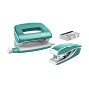 Leitz 5561 Wow Mini Zımba Makinesi+Delgeç Seti Metalik Buz Mavisi - LEİTZ