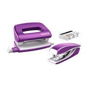 Leitz 5561 Wow Mini Zımba Makinesi+Delgeç Seti Metalik Mor - LEİTZ