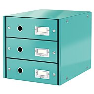 LEİTZ 6048 WOW C&S 3 ÇEKMECELİ EVRAK RAFI METALİK BUZ MAVİSİ - LEİTZ