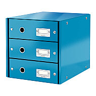 LEİTZ 6048 WOW C&S 3 ÇEKMECELİ EVRAK RAFI METALİK MAVİ - LEİTZ