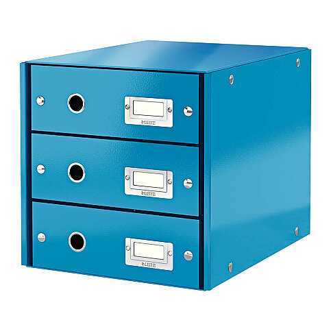 LEİTZ 6048 WOW C&S 3 ÇEKMECELİ EVRAK RAFI METALİK MAVİ - 1