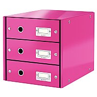 LEİTZ 6048 WOW C&S 3 ÇEKMECELİ EVRAK RAFI METALİK PEMBE - LEİTZ
