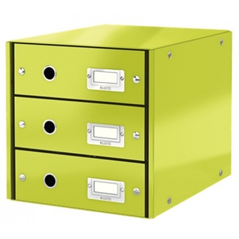 Leitz 6048 Wow C&S 3 Çekmeceli Evrak Rafı Metalik Yeşil - 1