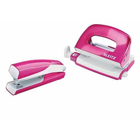 Leitz 5561 Wow Mini Zımba Makinesi+Delgeç Seti Metalik Pembe - 4