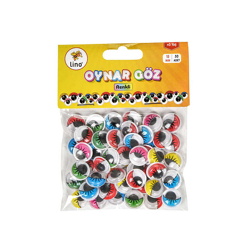 LİNO RBZ-150 OYNAR GÖZ 15mm RENKLİ 50Lİ