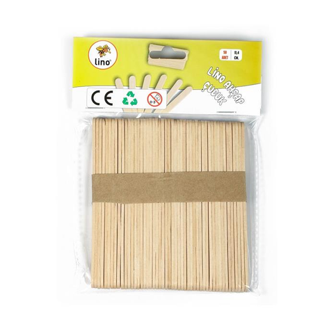 Lino Rbz-032 Naturel Küçük Boy Ahşap Çubuk 11Cm 50Li - 1