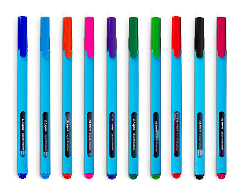 LİQEO F-8027 LİKİT FİNELİNER KEÇE UÇLU KALEM 0.4mm 10 RENK - 1