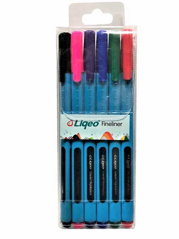 Liqeo F-8027 Likit Fineliner Keçe Uçlu Kalem 0.4Mm 6 Renk Blister - 2
