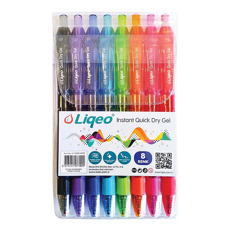 LİQEO G-7008 İNSTANT QUİCK DRY GEL JEL KALEM 0.7 8 RENK
