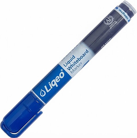 LİQEO W-2127-130 LİKİT BEYAZ TAHTA KALEMİ YUVARLAK UÇ MAVİ (800m) - 1