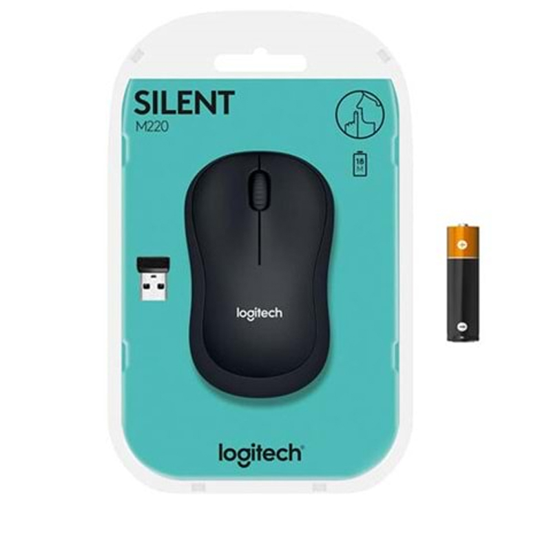 LOGİTECH M220 SİLENT KABLOSUZ MOUSE SİYAH (910-004878)